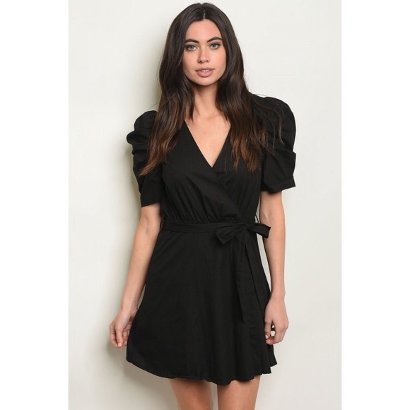 Black Cotton Mini Dress One Left - Picture 3 of 5